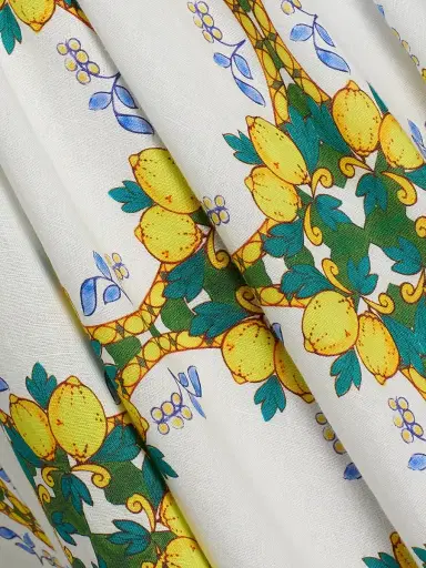 Milly Women's Livna Lemon Lattice Midi-Dress - Yellow Multi | Thumbnail 8