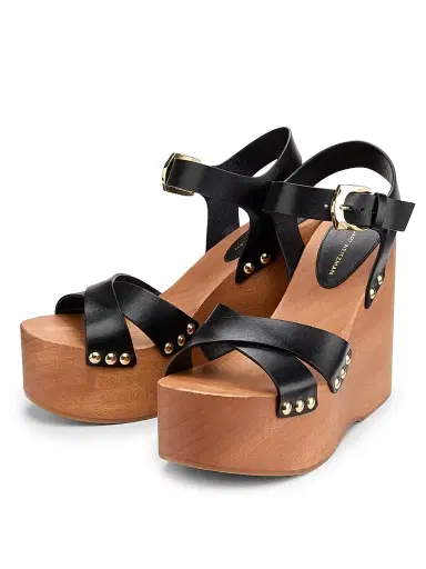 Stuart Weitzman Women's Kate 135MM Studded Leather Clogs - Black - Size 9.5 | Thumbnail 2