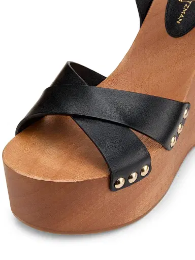 Stuart Weitzman Women's Kate 135MM Studded Leather Clogs - Black - Size 9.5 | Thumbnail 6