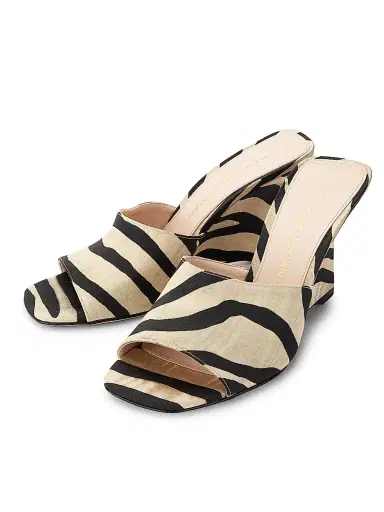 Stuart Weitzman Women's Vinnie 85MM Zebra-Print Mules - Cream Smoke - Size 9.5 | Thumbnail 2 Stuart Weitzman Women's Vinnie 85MM Zebra-Print Mules - Cream Smoke - Size 9.5 | Thumbnail 2