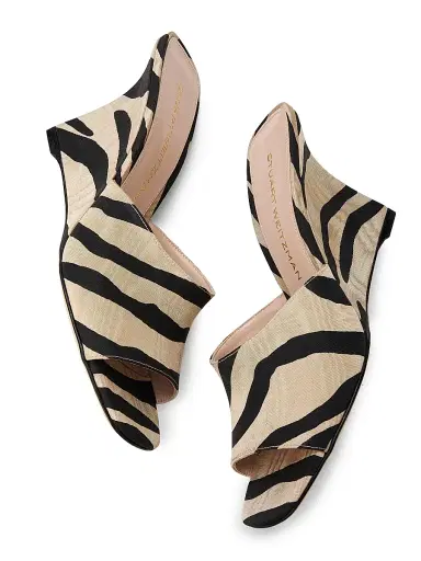 Stuart Weitzman Women's Vinnie 85MM Zebra-Print Mules - Cream Smoke - Size 9.5 | Thumbnail 6 Stuart Weitzman Women's Vinnie 85MM Zebra-Print Mules - Cream Smoke - Size 9.5 | Thumbnail 6