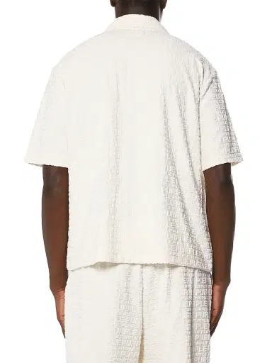 Purple Brand Men's Embossed Logo Terry-Towel Shirt - Off White - Size XXL | Thumbnail 2 Purple Brand Men's Embossed Logo Terry-Towel Shirt - Off White - Size XXL | Thumbnail 2