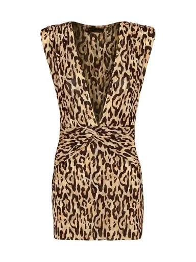 ViX by Paula Hermanny Women's Cindy Leopard Cover-Up Minidress | Thumbnail 1 ViX by Paula Hermanny Women's Cindy Leopard Cover-Up Minidress | Thumbnail 1