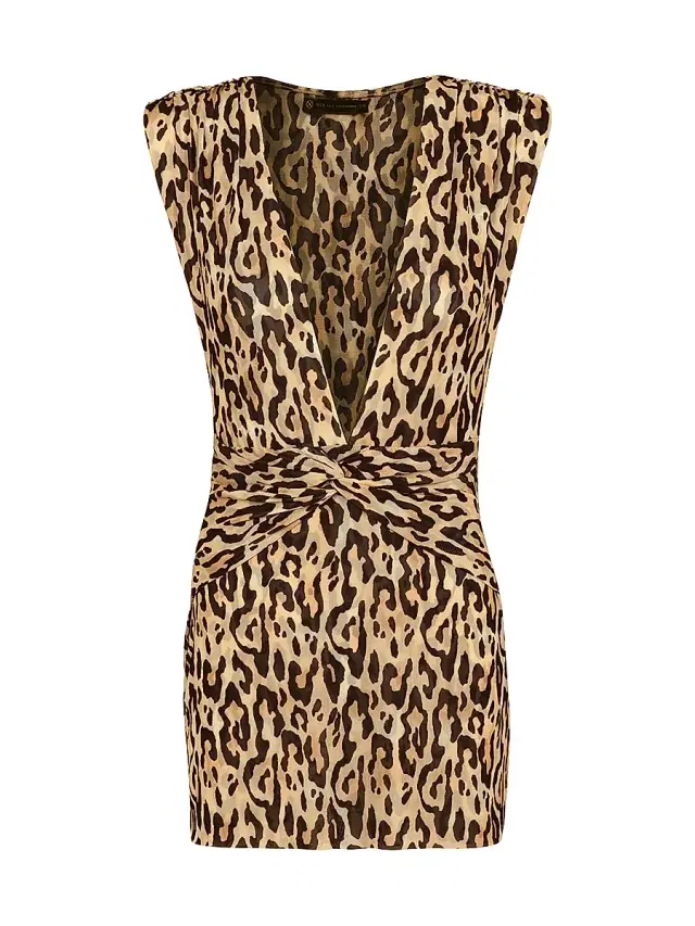 ViX by Paula Hermanny Women's Cindy Leopard Cover-Up Minidress
