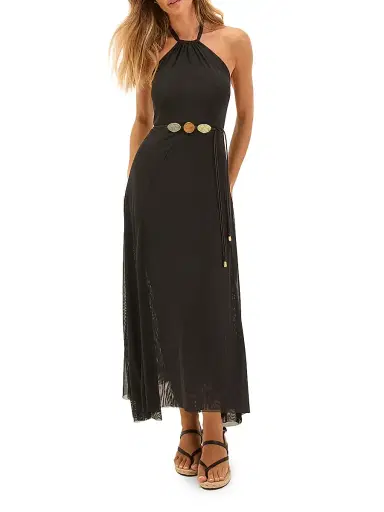 ViX by Paula Hermanny Women's Lelia Medallion Waist Maxi Dress - Black - Size XL | Thumbnail 2