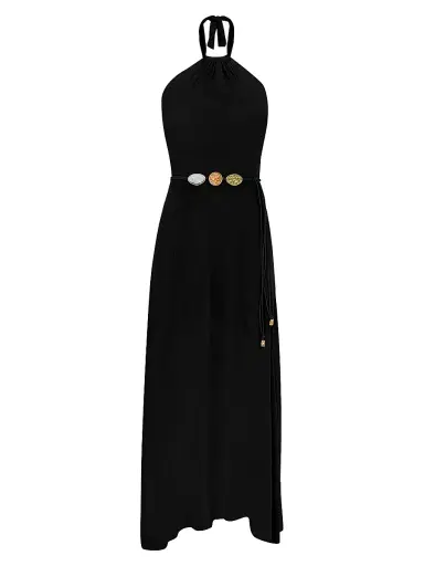ViX by Paula Hermanny Women's Lelia Medallion Waist Maxi Dress - Black - Size XL | Thumbnail 1