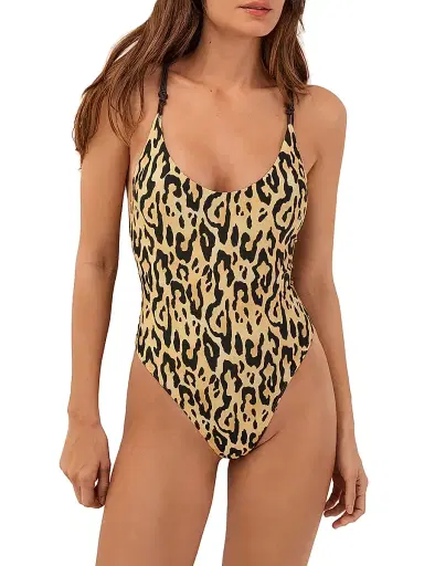 ViX by Paula Hermanny Women's Tyla Leopard-Print Cheeky One-Piece Swimsuit - Size XL | Thumbnail 2 ViX by Paula Hermanny Women's Tyla Leopard-Print Cheeky One-Piece Swimsuit - Size XL | Thumbnail 2