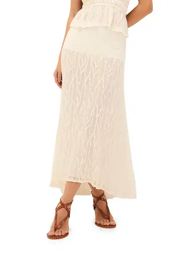 ViX by Paula Hermanny Women's Quinn Embroidered Mesh Maxi Skirt | Thumbnail 2