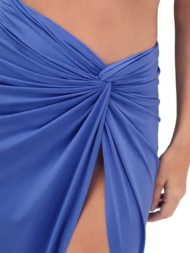 ViX by Paula Hermanny Women's Karen Side-Twist Midi-Skirt - Blue - Size Large | Thumbnail 6