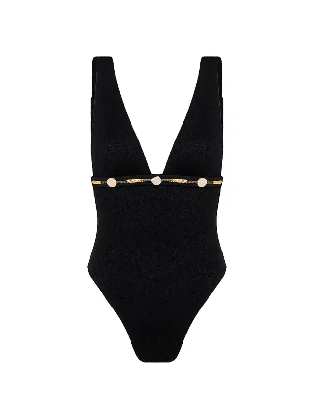 Women's Edith Embellished Brazilian-Cut One-Piece Swimsuit - Black