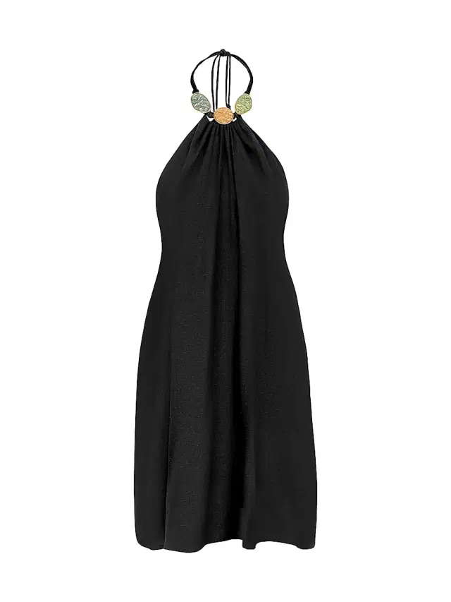 ViX by Paula Hermanny Women's Aiden Medallion Neck Minidress - Black