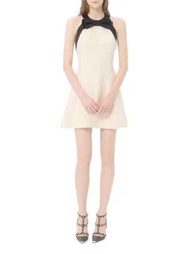 Valentino Garavani Women's Crepe Couture Short Dress - Vanilla Black - Size 8 | Thumbnail 2
