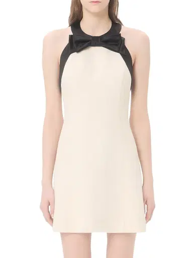 Valentino Garavani Women's Crepe Couture Short Dress - Vanilla Black - Size 8 | Thumbnail 3