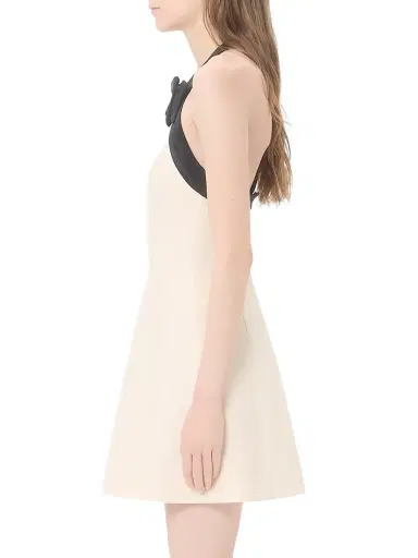 Valentino Garavani Women's Crepe Couture Short Dress - Vanilla Black - Size 8 | Thumbnail 4