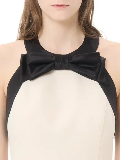 Valentino Garavani Women's Crepe Couture Short Dress - Vanilla Black - Size 8 | Thumbnail 6