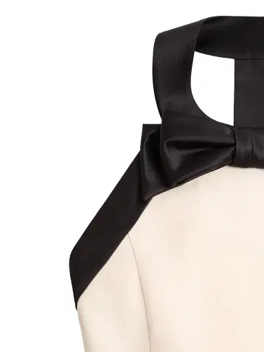 Valentino Garavani Women's Crepe Couture Short Dress - Vanilla Black - Size 8 | Thumbnail 7