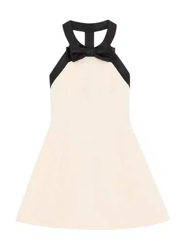 Valentino Garavani Women's Crepe Couture Short Dress - Vanilla Black - Size 8 | Thumbnail 1