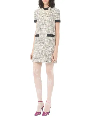 Valentino Garavani Women's Short Dress in Square Tweed - Vanilla Black - Size 2 | Thumbnail 2 Valentino Garavani Women's Short Dress in Square Tweed - Vanilla Black - Size 2 | Thumbnail 2