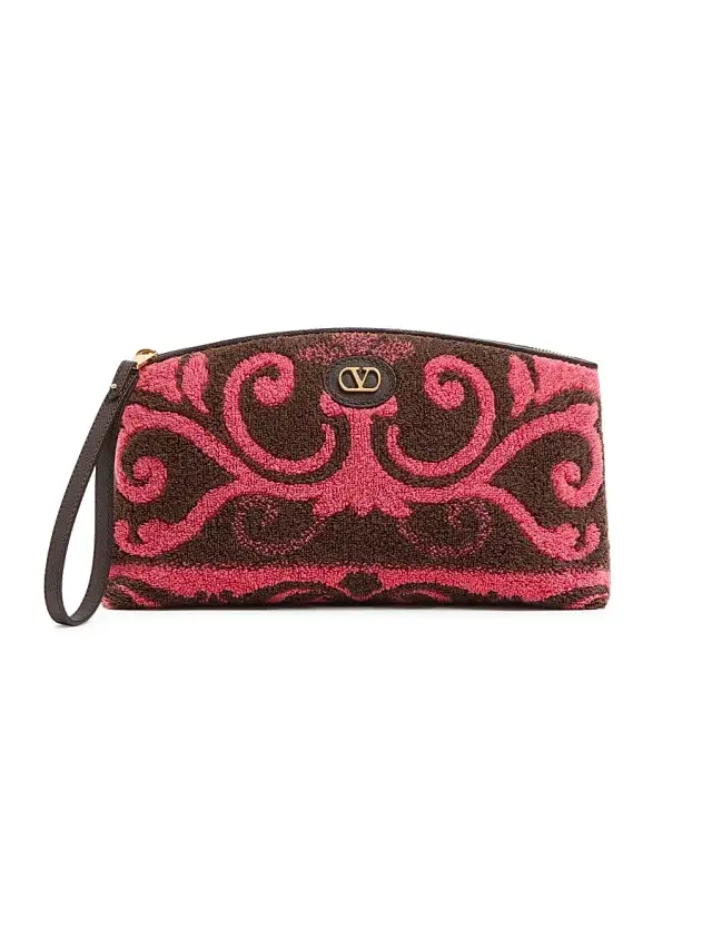 Valentino Garavani Women's Terry Cloth Clutch - Coral Chocolate