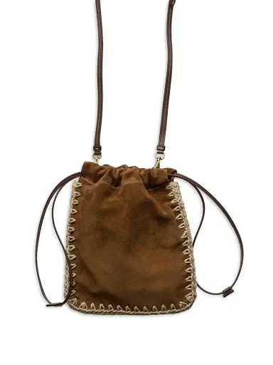 Prada Women's Suede Drawstring Case - Beige Khaki | Thumbnail 3 Prada Women's Suede Drawstring Case - Beige Khaki | Thumbnail 3