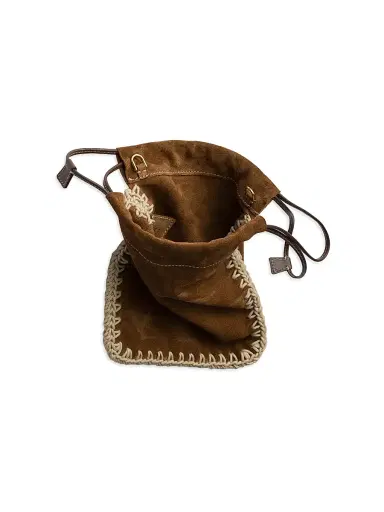 Prada Women's Suede Drawstring Case - Beige Khaki | Thumbnail 4 Prada Women's Suede Drawstring Case - Beige Khaki | Thumbnail 4