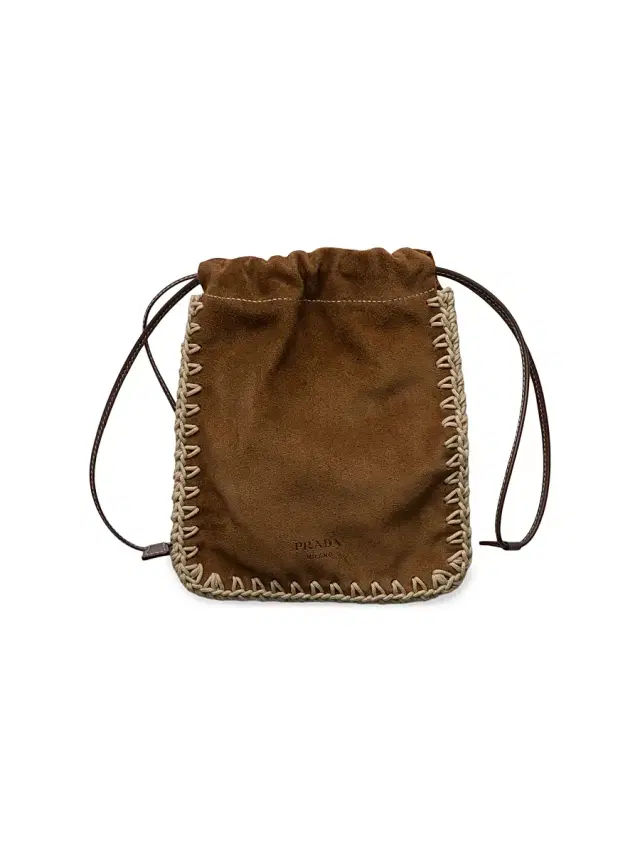 Women's Suede Drawstring Case - Beige Khaki