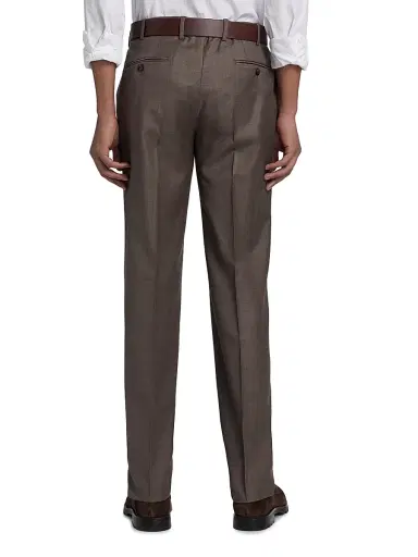 Giorgio Armani Men's Crease-Front Virgin Wool Trousers - Iron - Size 40 | Thumbnail 5