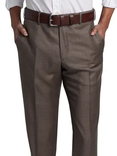 Giorgio Armani Men's Crease-Front Virgin Wool Trousers | Thumbnail 6