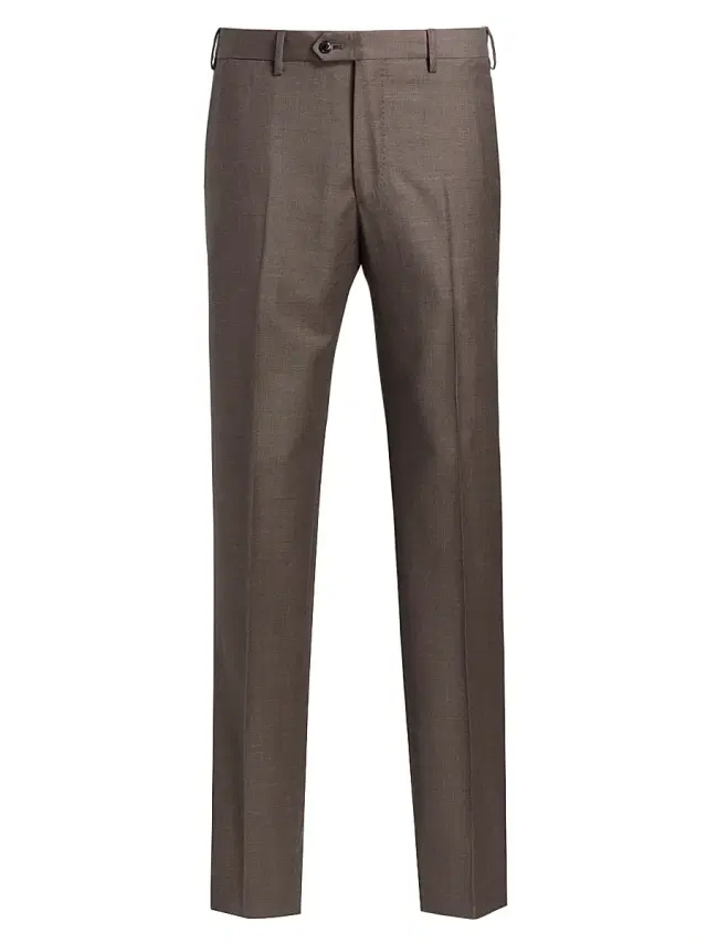 Men's Crease-Front Virgin Wool Trousers - Iron