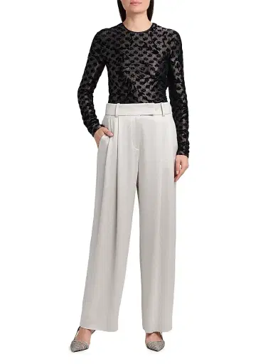 Giorgio Armani Women's Pleasted Mid-Rise Trousers - Antarctica - Size 16 | Thumbnail 2