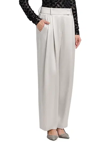 Giorgio Armani Women's Pleasted Mid-Rise Trousers - Antarctica - Size 16 | Thumbnail 4