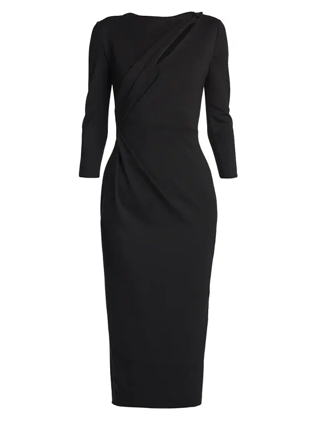 Women's Jersey Asymmetric Cut-Out Dress - Nero