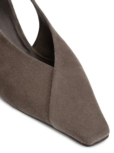 Brunello Cucinelli Women's Suede Snip-Toe Slingback Pumps | Thumbnail 6