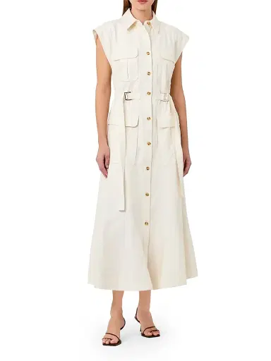 NICHOLAS Women's Romina Cotton-Blend Twill Midi-Shirtdress - | Thumbnail 3 NICHOLAS Women's Romina Cotton-Blend Twill Midi-Shirtdress - | Thumbnail 3