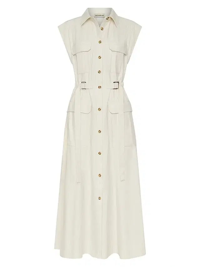 Women's Romina Cotton-Blend Twill Midi-Shirtdress -