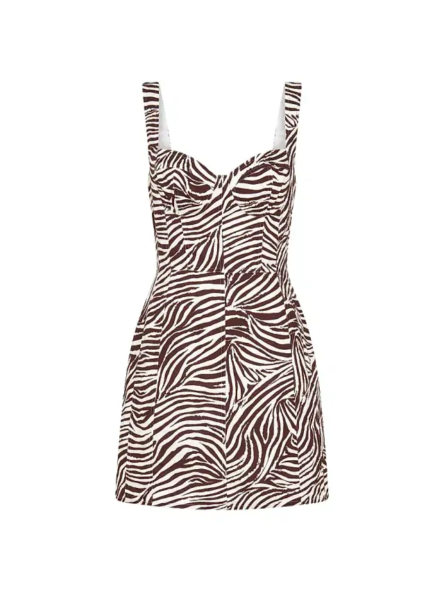 Nicholas the Label Women's Alina Printed Linen-Blend A-Line Minidress - Striata Print