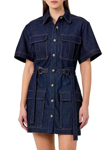 NICHOLAS Women's Rianne Cotton Denim Mini-Shirtdress - Indigo | Thumbnail 2