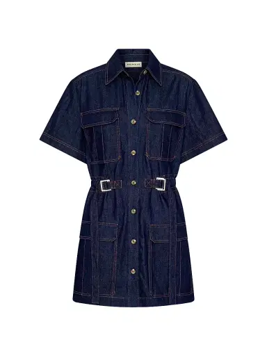 NICHOLAS Women's Rianne Cotton Denim Mini-Shirtdress - Indigo | Thumbnail 1