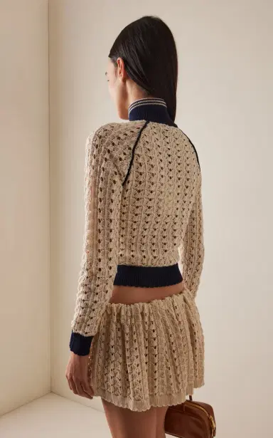Miu Miu Crocheted Cotton Jacket | Thumbnail 4 Miu Miu Crocheted Cotton Jacket | Thumbnail 4