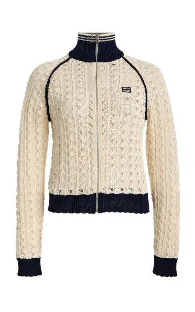 Miu Miu Crocheted Cotton Jacket | Thumbnail 1 Miu Miu Crocheted Cotton Jacket | Thumbnail 1