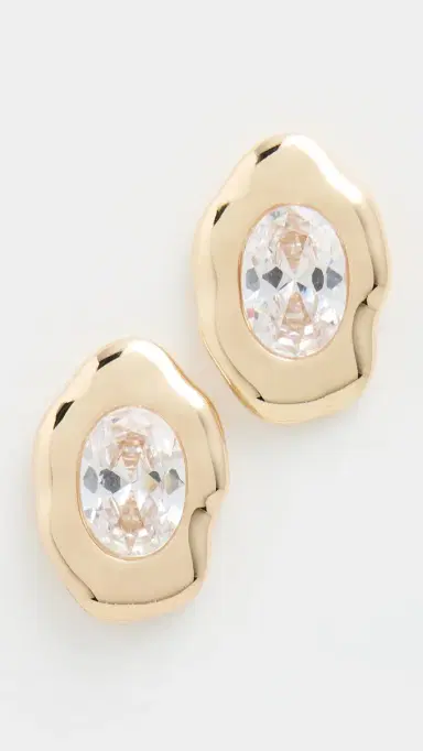 Ettika Molten Glow Crystal Studs Gold One Size | Thumbnail 2 Ettika Molten Glow Crystal Studs Gold One Size | Thumbnail 2
