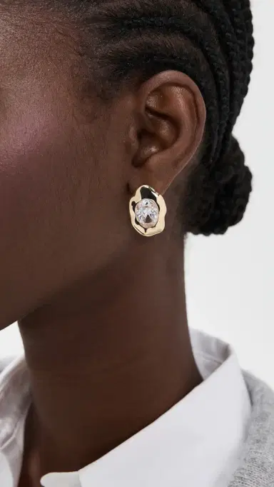 Ettika Molten Glow Crystal Studs Gold One Size | Thumbnail 3 Ettika Molten Glow Crystal Studs Gold One Size | Thumbnail 3