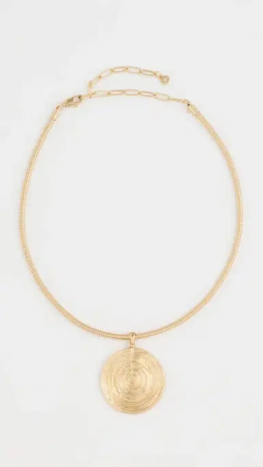Ettika Statement Swirl Pendant Choker Gold One Size | Thumbnail 2