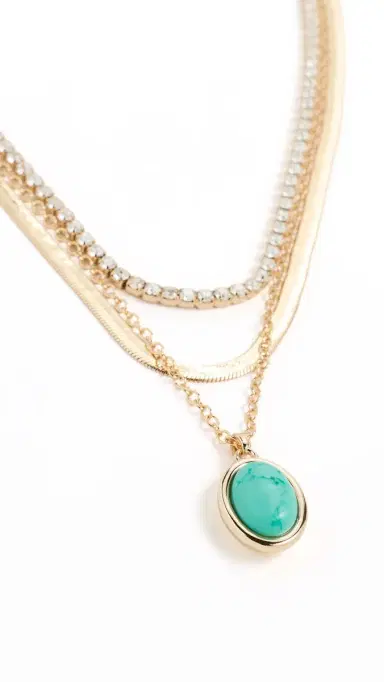 Ettika Crystal Halo Layered Necklace Turquoise One Size | Thumbnail 6 Ettika Crystal Halo Layered Necklace Turquoise One Size | Thumbnail 6