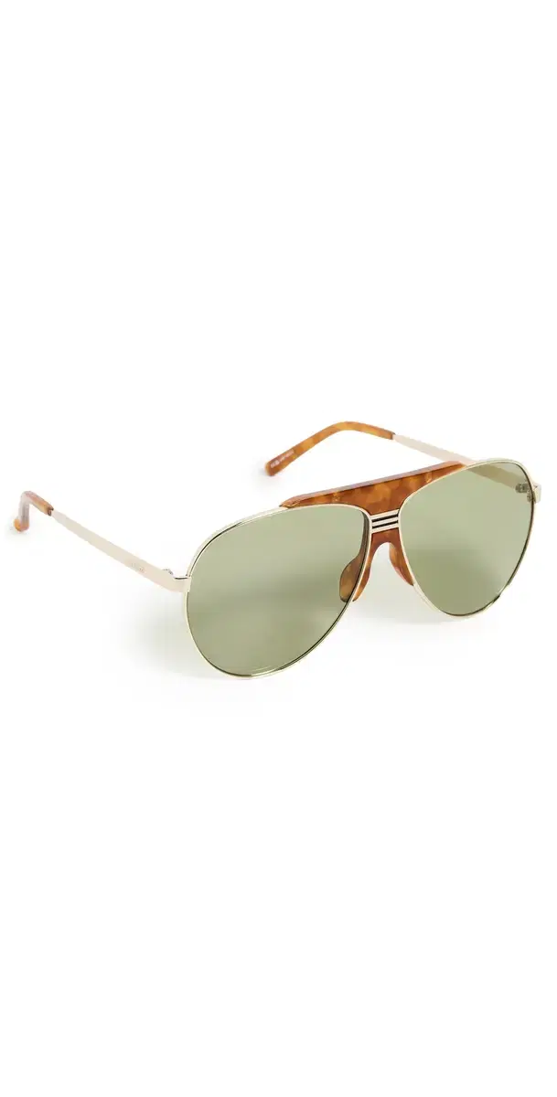 Amelia Sunglasses Yellow Gold/Tortoiseshell/Green One Size