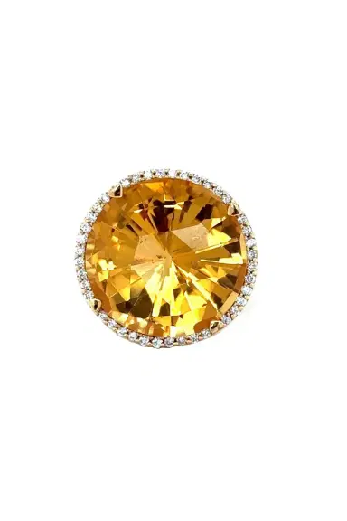 LISA NIK Diamond Citrine Round Ring | Thumbnail 1 LISA NIK Diamond Citrine Round Ring | Thumbnail 1