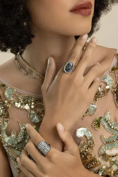 Sylva & Cie Diamond Oval Rustic Double Shank Ring | Thumbnail 2 Sylva & Cie Diamond Oval Rustic Double Shank Ring | Thumbnail 2