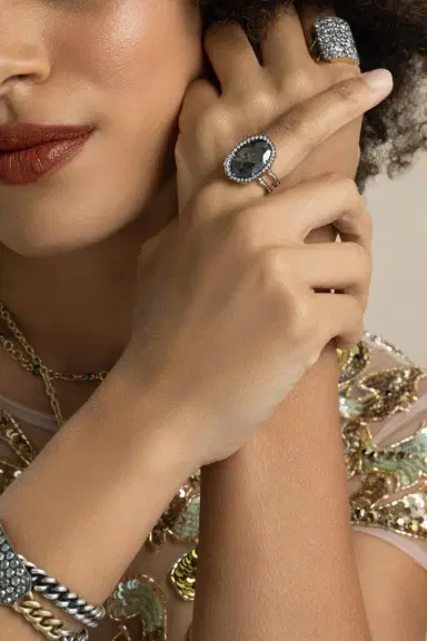 Sylva & Cie Diamond Oval Rustic Double Shank Ring | Thumbnail 3 Sylva & Cie Diamond Oval Rustic Double Shank Ring | Thumbnail 3