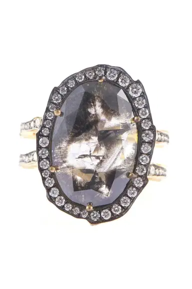 Sylva & Cie Diamond Oval Rustic Double Shank Ring | Thumbnail 1 Sylva & Cie Diamond Oval Rustic Double Shank Ring | Thumbnail 1