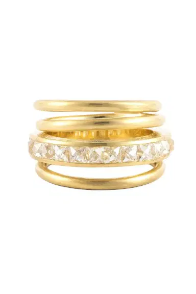 Sylva & Cie Diamond Spiral French Cut Ring | Thumbnail 1